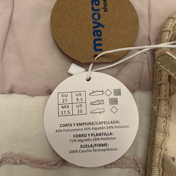 BRAND NEW LITLE GIRLS MAYORAL GOLD ESPADRILLES - Picture 3 of 4